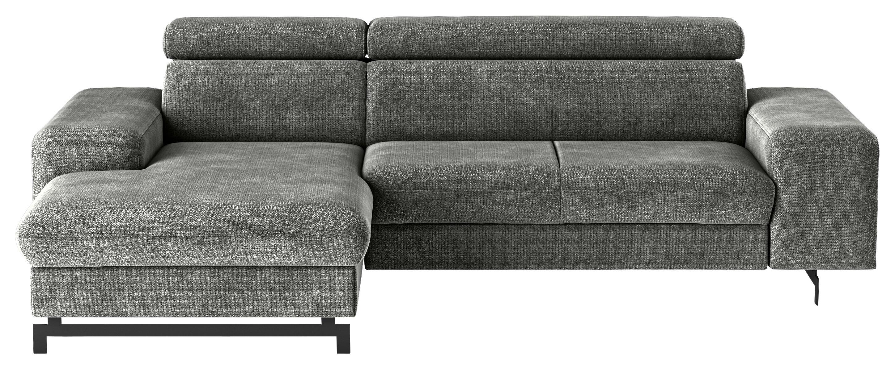 Ecksofa mit Bettkasten Emma Grau 165x267 cm - Schwarz/Grau, Textil (165/267cm) - MID.YOU
