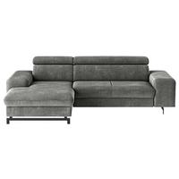 Ecksofa Mit Bettkasten Emma Grau 165x267 Cm - Schwarz/Grau, Textil (165/267cm) - MID.YOU