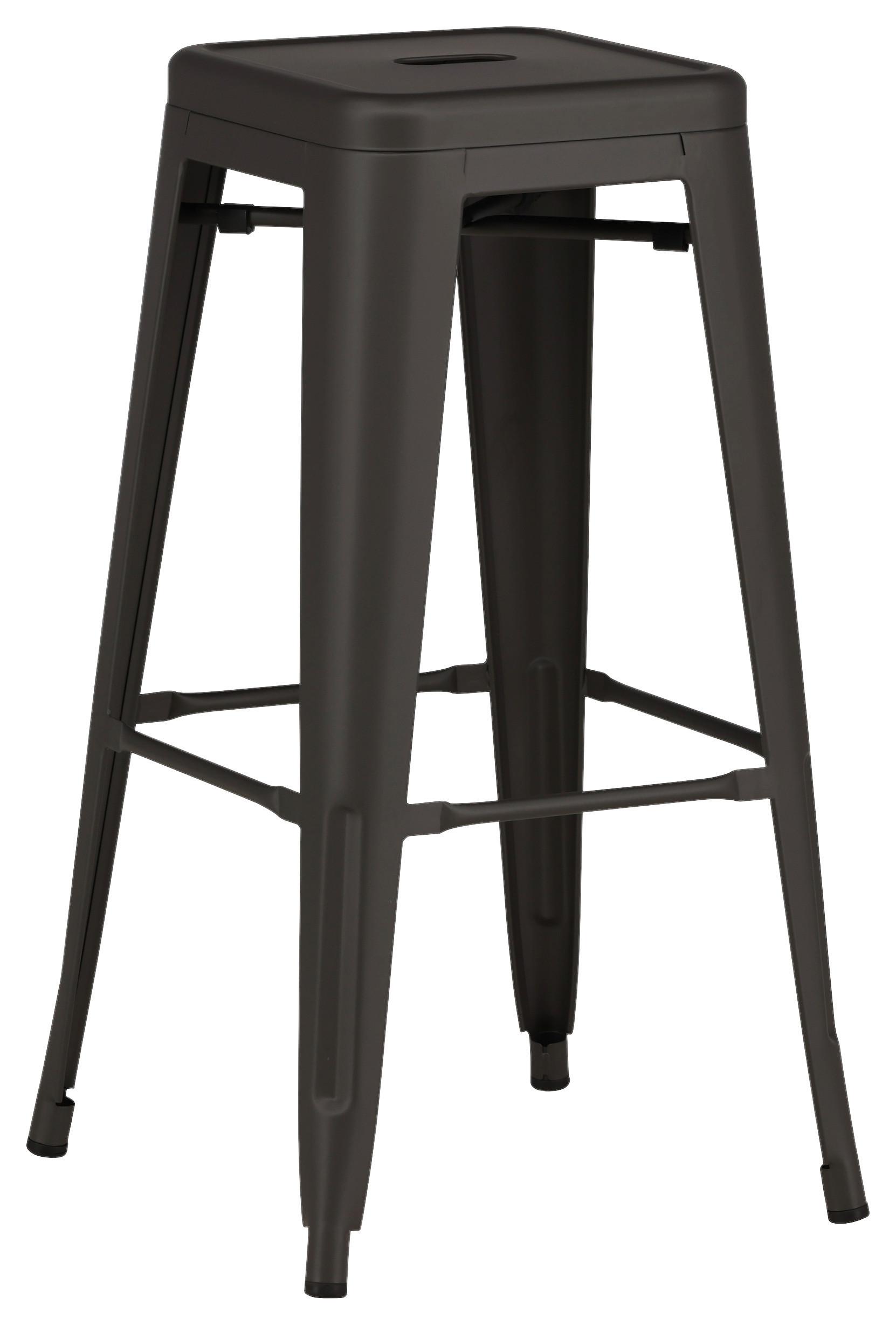 Barhocker-Set Tempe - Dunkelgrau, Design, Metall (43/76/43cm) - Livetastic