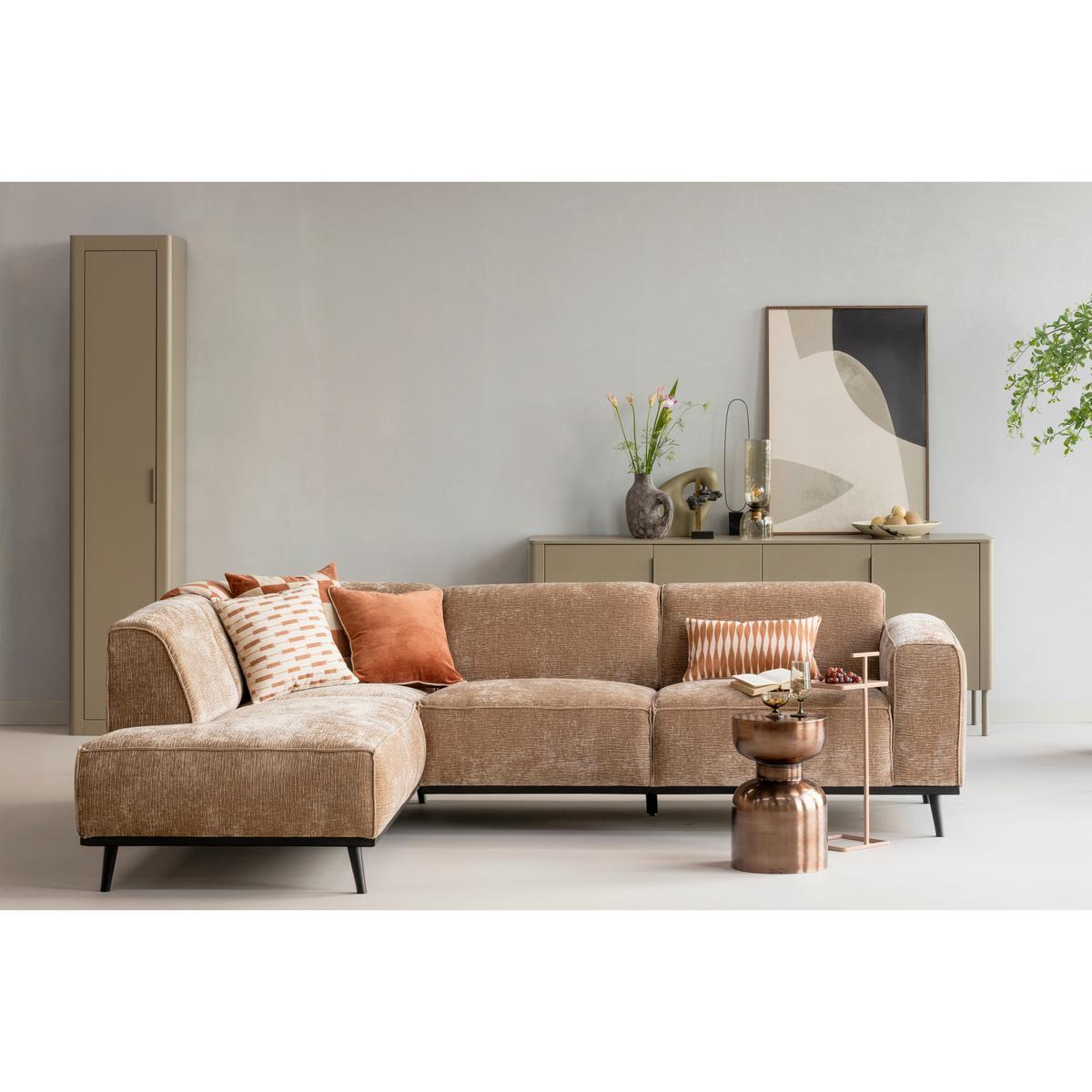 ECKSOFA Statement Taupe 210x274cm - Taupe/Schwarz, MODERN, Textil (210/274cm) - Livetastic