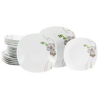 Speisetellerset Square Orchidee, 18--Teilig., Multicolor - Multicolor, Trend, Keramik - Creatable