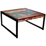 Couchtisch Holz Massiv Faro, Multicolour B:70cm - Multicolor/Schwarz, Basics, Holz/Metall (70/35/70cm)