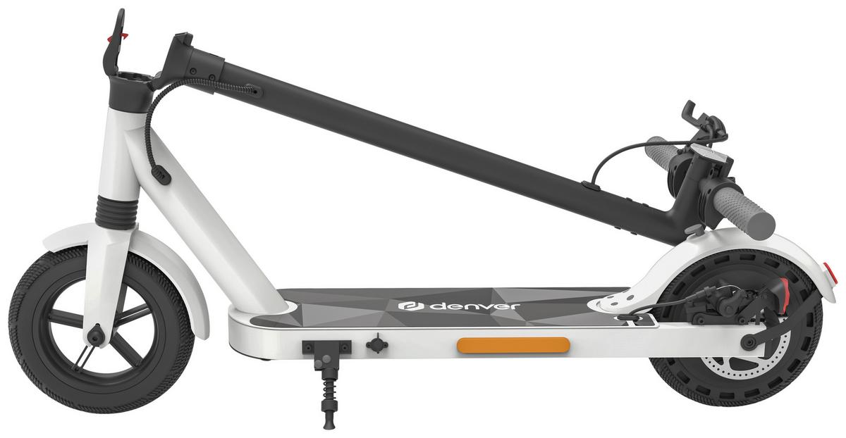 E-Scooter Klappbar mit Display, Parkständer - Weiß, Basics, Metall (108/115/106,00cm)
