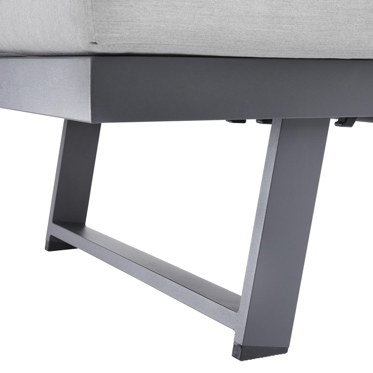 Záhradná lavica LOAN - sivá/antracitová, Modern, kov/drevo (210/84/78cm) - Bessagi Garden