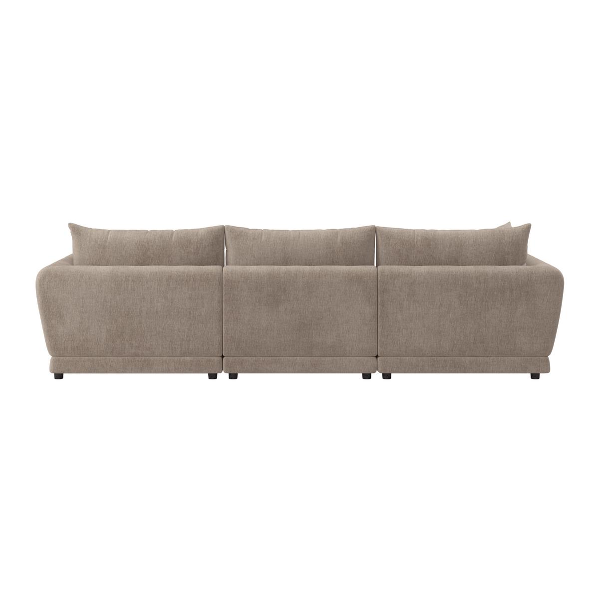 Sedacia súprava NICOLE, pravá, béžová, max. do 480 kg - čierna/sivobéžová, Modern, drevo/textil (306/87/162cm) - Bessagi Home