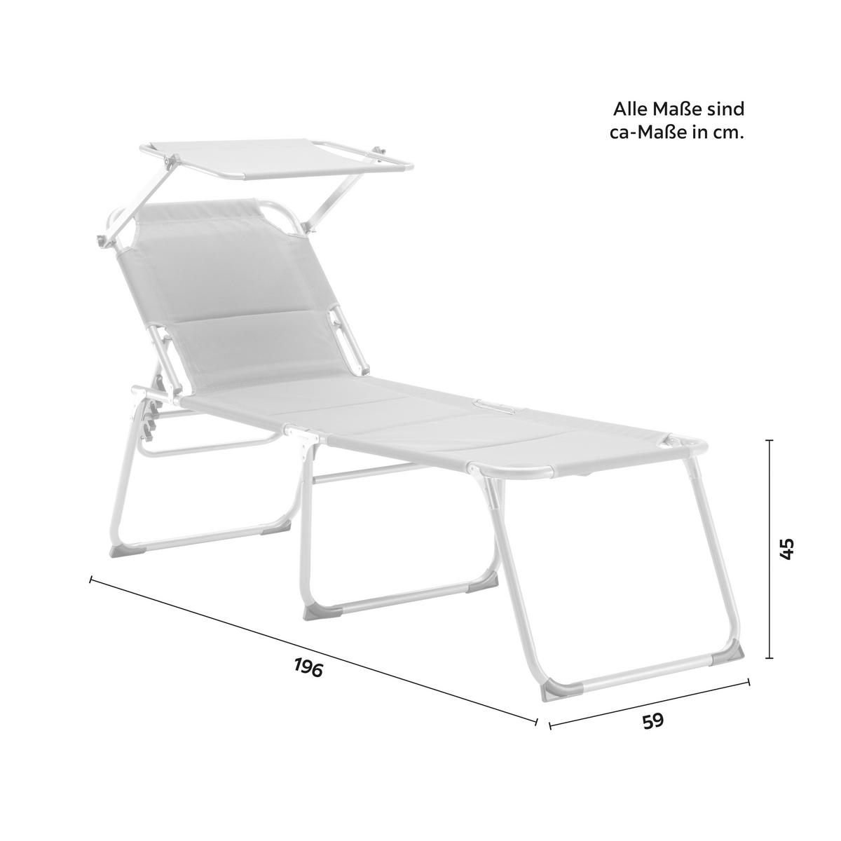 ZAHRADNÍ LEHÁTKO HARALD - šedá, Moderní, kov/textil (196/45/59cm) - Mömax