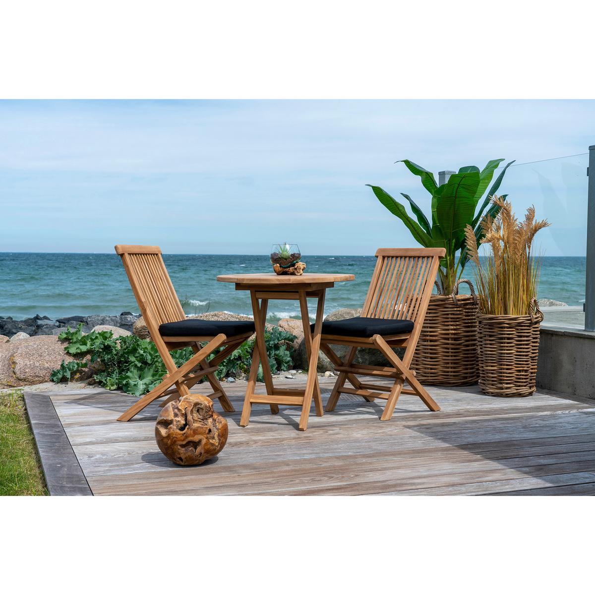 GARTENSTUHL-SET Toledo Braun B: 46 cm - Teakfarben, MODERN, Holz (46/89/62cm) - Gardenson