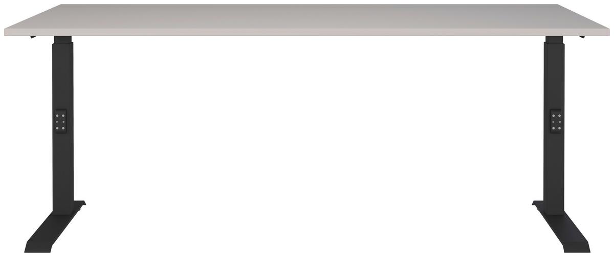 Schreibtisch Schwarz/Kaschmir L: 180cm - Kaschmir/Schwarz, MODERN, Holzwerkstoff/Metall (180/80/68-91cm) - Germania