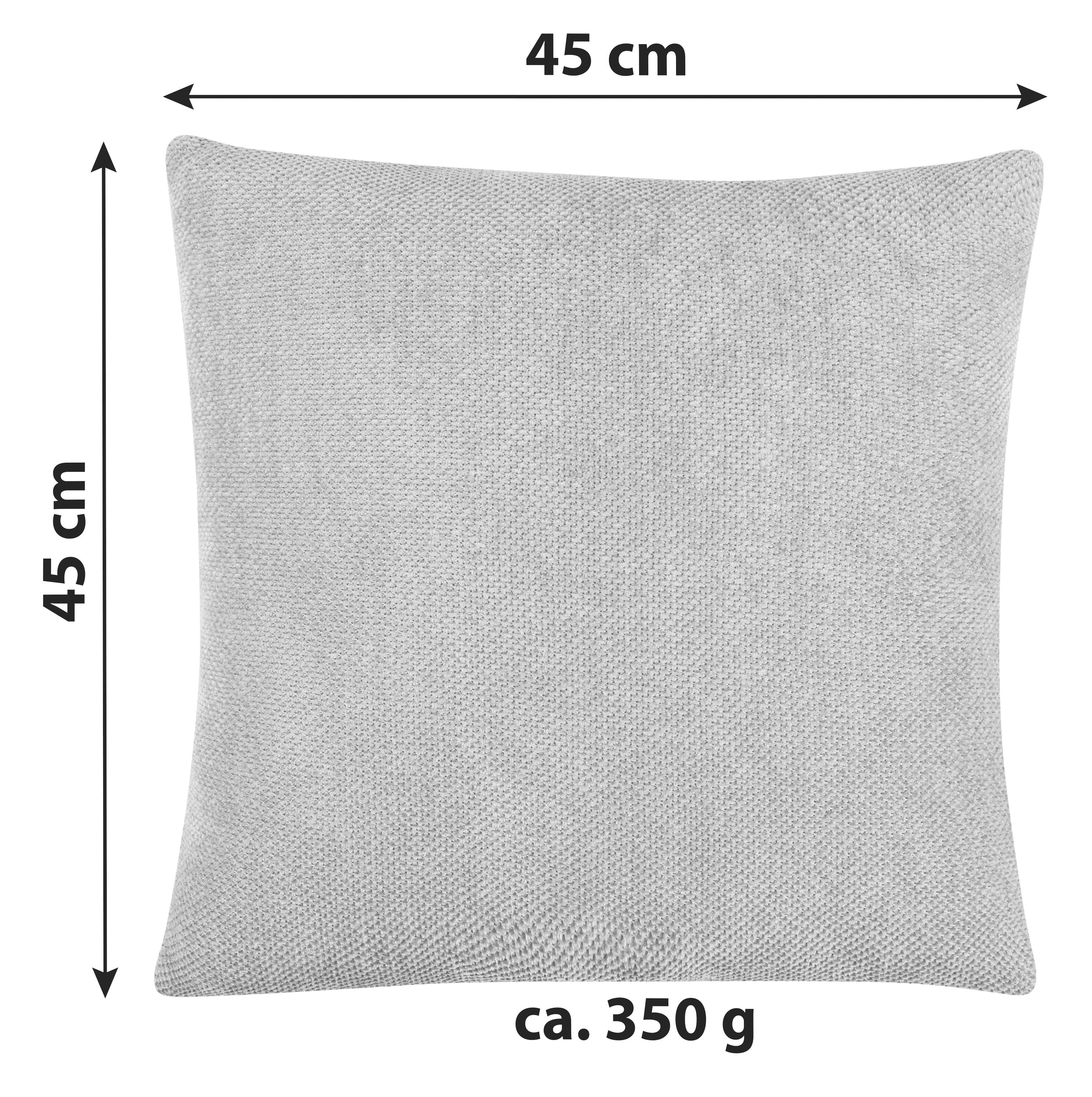 Zierkissen Nicole 45x45 cm Polyester Weiß mit Zipp - Weiß, MODERN, Textil (45/45cm) - Luca Bessoni