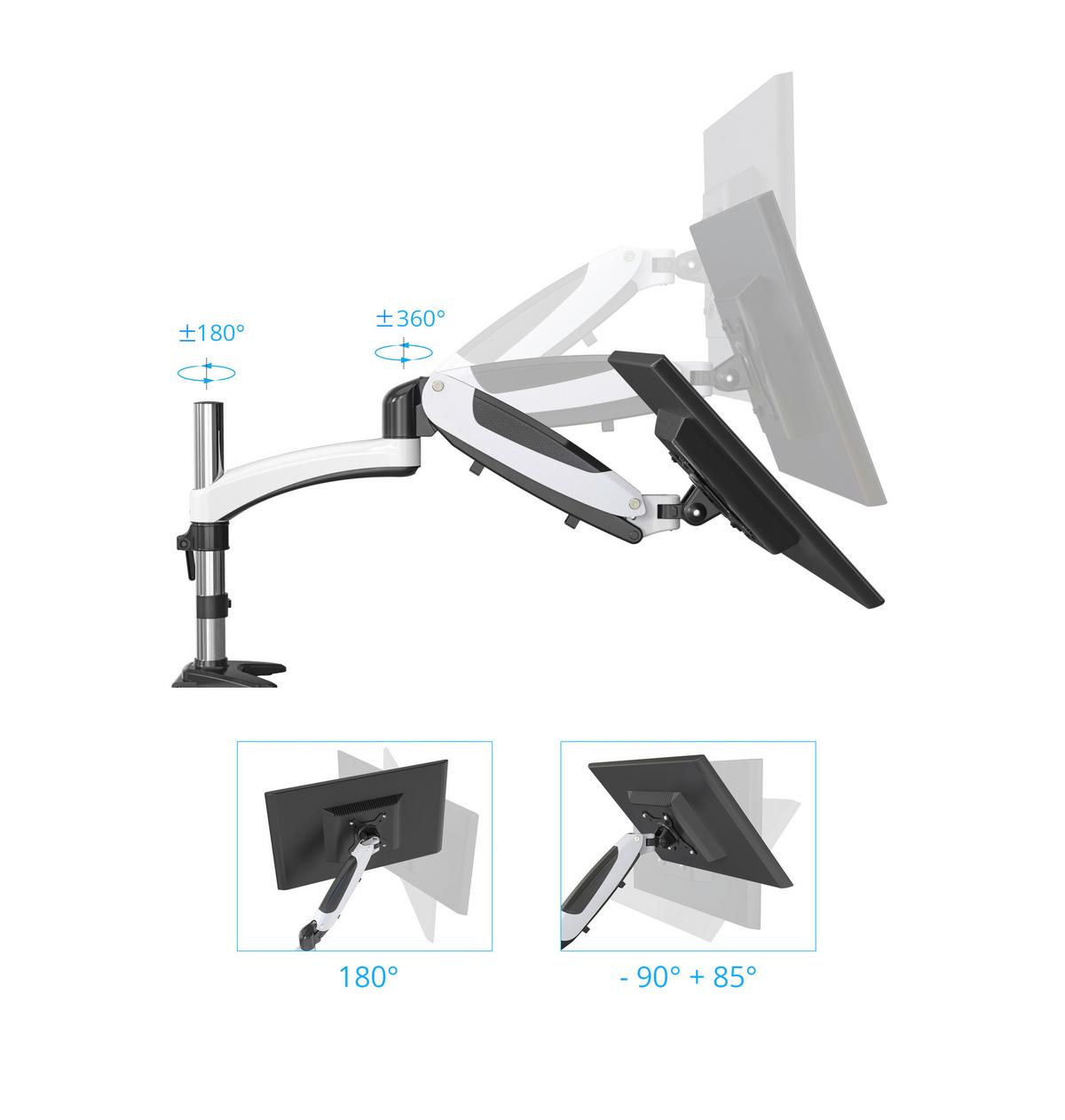 Monitor-halterung Vm-Mg1 - Schwarz/Weiß, Basics, Metall (40/38/32cm) - MID.YOU