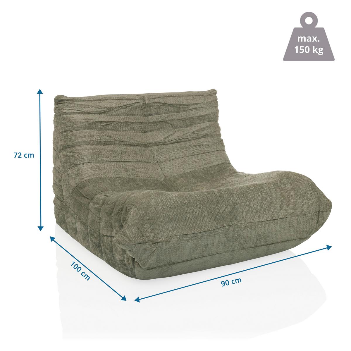 Loungesessel Sitzolo Salbeigrün B: 90 cm - Salbeigrün, MODERN, Textil (90/72/100cm) - MID.YOU