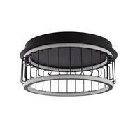 Led-deckenleuchte Circolo 54215-1bk - Schwarz, Design, Kunststoff/Metall (40/17,5cm)
