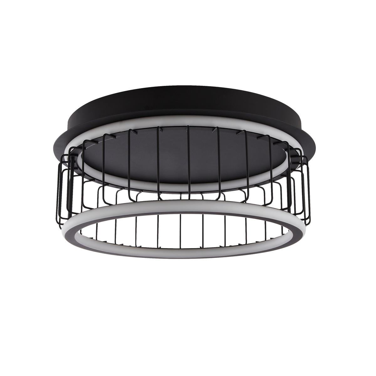 Led-deckenleuchte Circolo 54215-1bk - Schwarz, Design, Kunststoff/Metall (40/17,5cm)