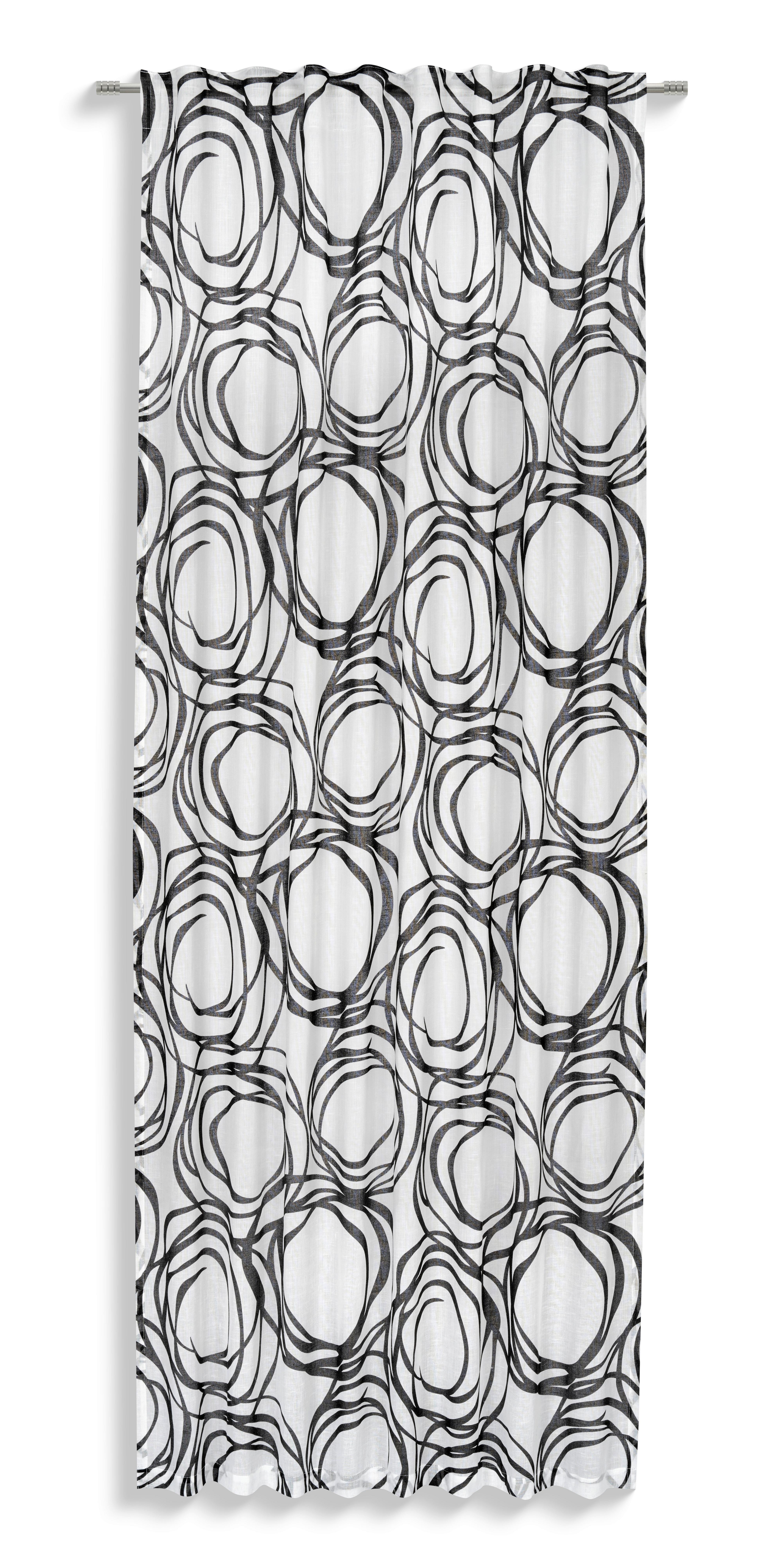 Fertigvorhang Anka - Schwarz/Weiß, MODERN, Textil (135/245cm) - Luca Bessoni