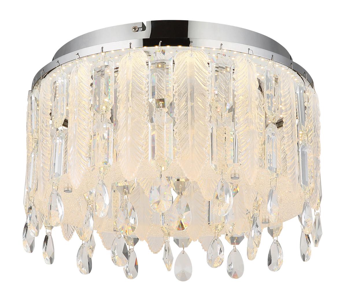 LED-Deckenleuchte 67176-38d - Klar/Chromfarben, KONVENTIONELL, Glas/Kunststoff (38/26cm) - Globo