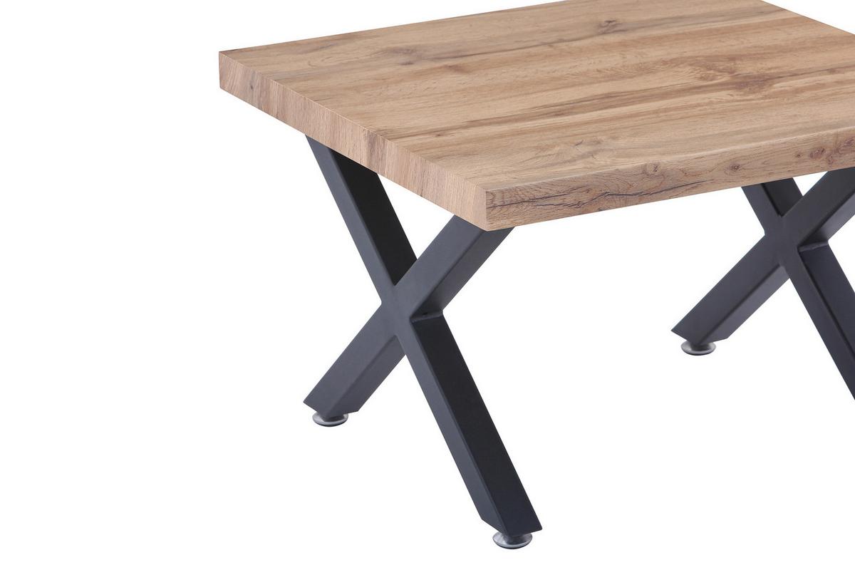 Couchtisch Naturfarben B: 60 cm - Schwarz/Naturfarben, Design, Holzwerkstoff/Metall (60/60/40cm) - Livetastic