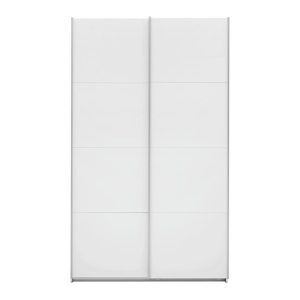 Šatní skříň QUADRA, šírka 136 cm - bílá/barvy hliníku, Konvenční, kov/kompozitní dřevo (136/229/57cm) - Mömax