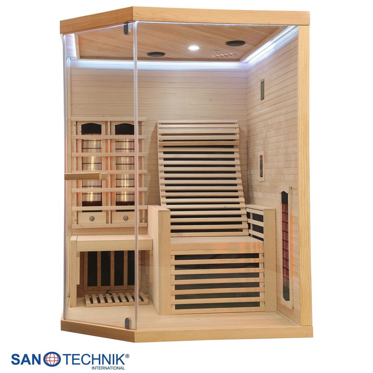 INFRAROTKABINE Carbon Naturfarben B: 150 cm - Naturfarben, KONVENTIONELL, Holz (150/150/195cm) - Sanotechnik