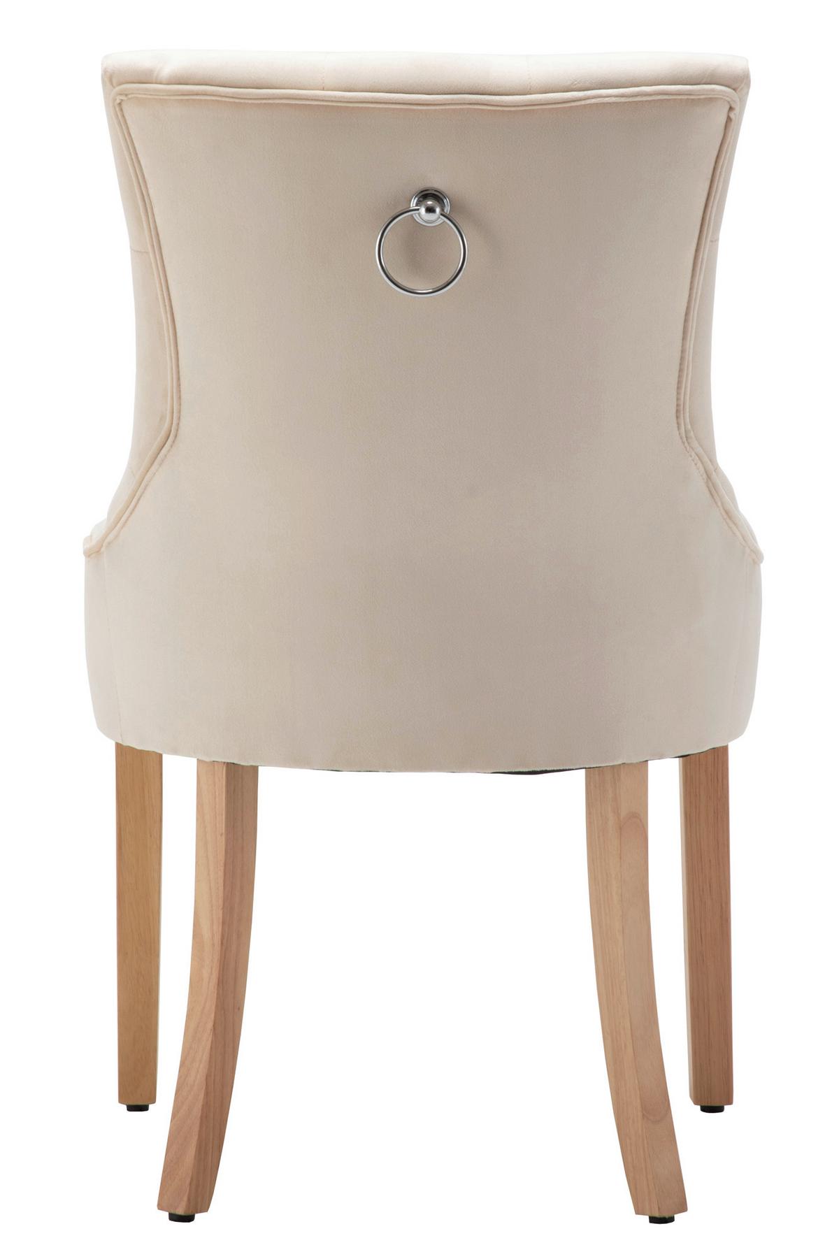 Stuhl-set Samt Creme, B: 56cm - Creme/Naturfarben, Design, Holz/Textil (56/91/63cm) - Livetastic