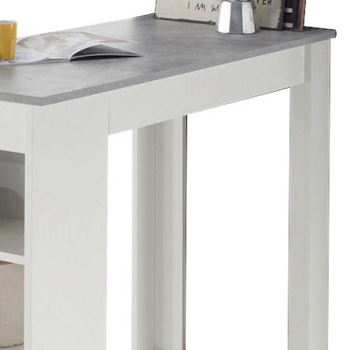 Bartisch Mojito 115x50x103 cm Grau/Weiß mit Regal - Weiß/Grau, Design, Holzwerkstoff (115/50/103cm) - MID.YOU