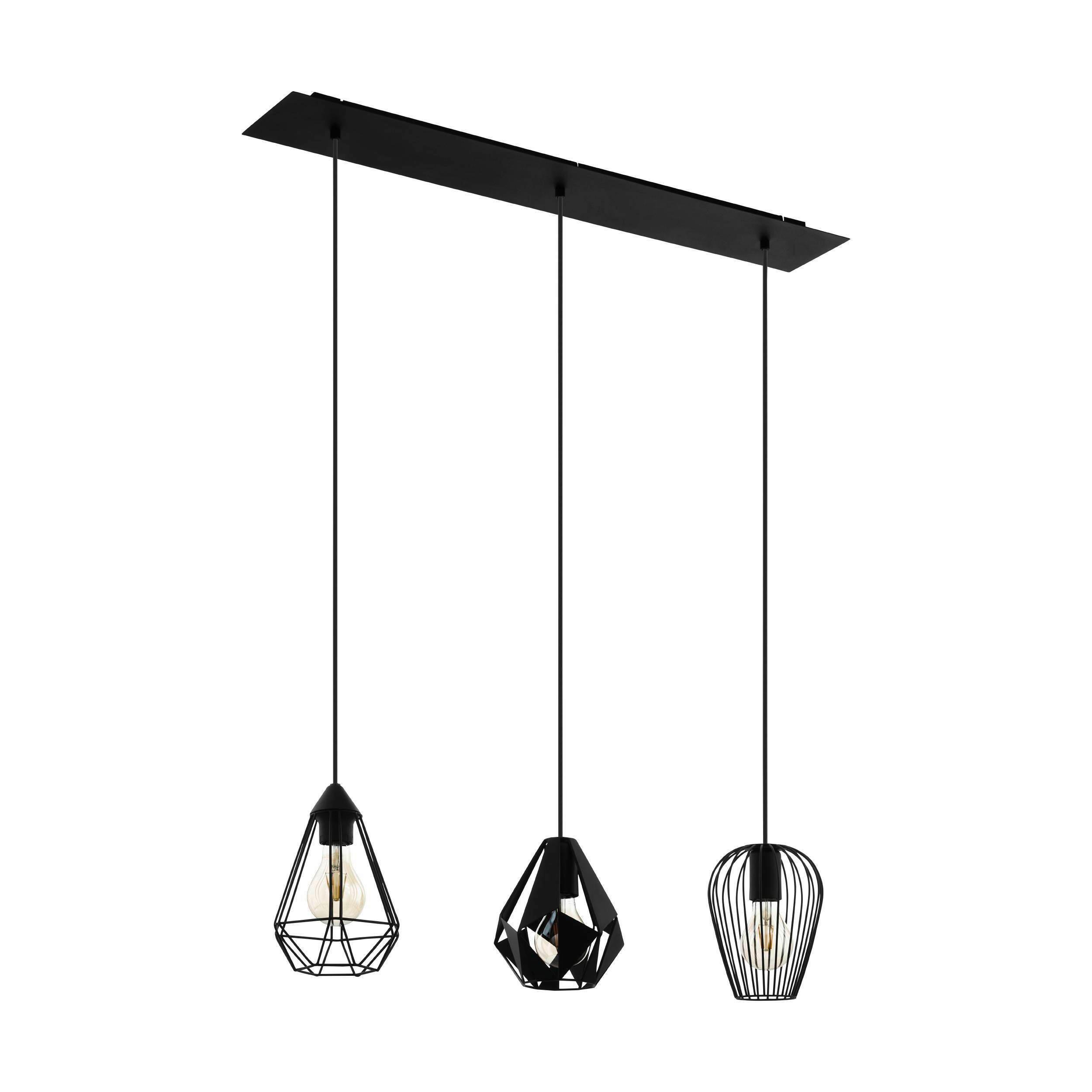Hängeleuchte 43581_distaff - Schwarz, Design, Metall (90/18,5/110cm) - Eglo