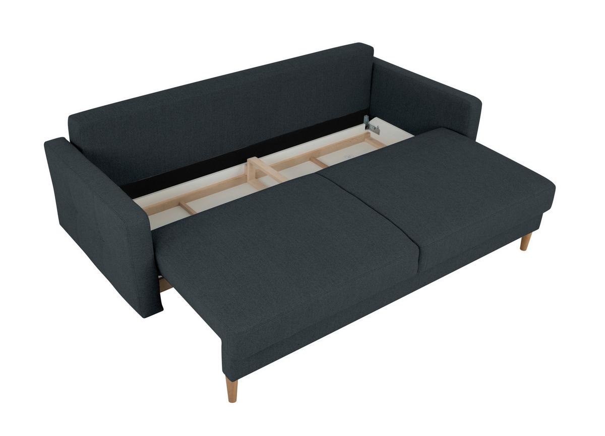 Schlafsofa Noret, Dunkelblau B: 222 Cm - Buchefarben/Dunkelblau, Design, Textil (222/93/99cm) - MID.YOU