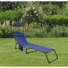 Gartenliege Bindox Stahl, Klappbar - Blau, MODERN, Kunststoff/Textil (55/24/185cm) - Ambia Garden