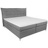 Boxspringbett mit Topper 180x200cm Fabio, Grau - Grau, MODERN, Textil (180/200cm)
