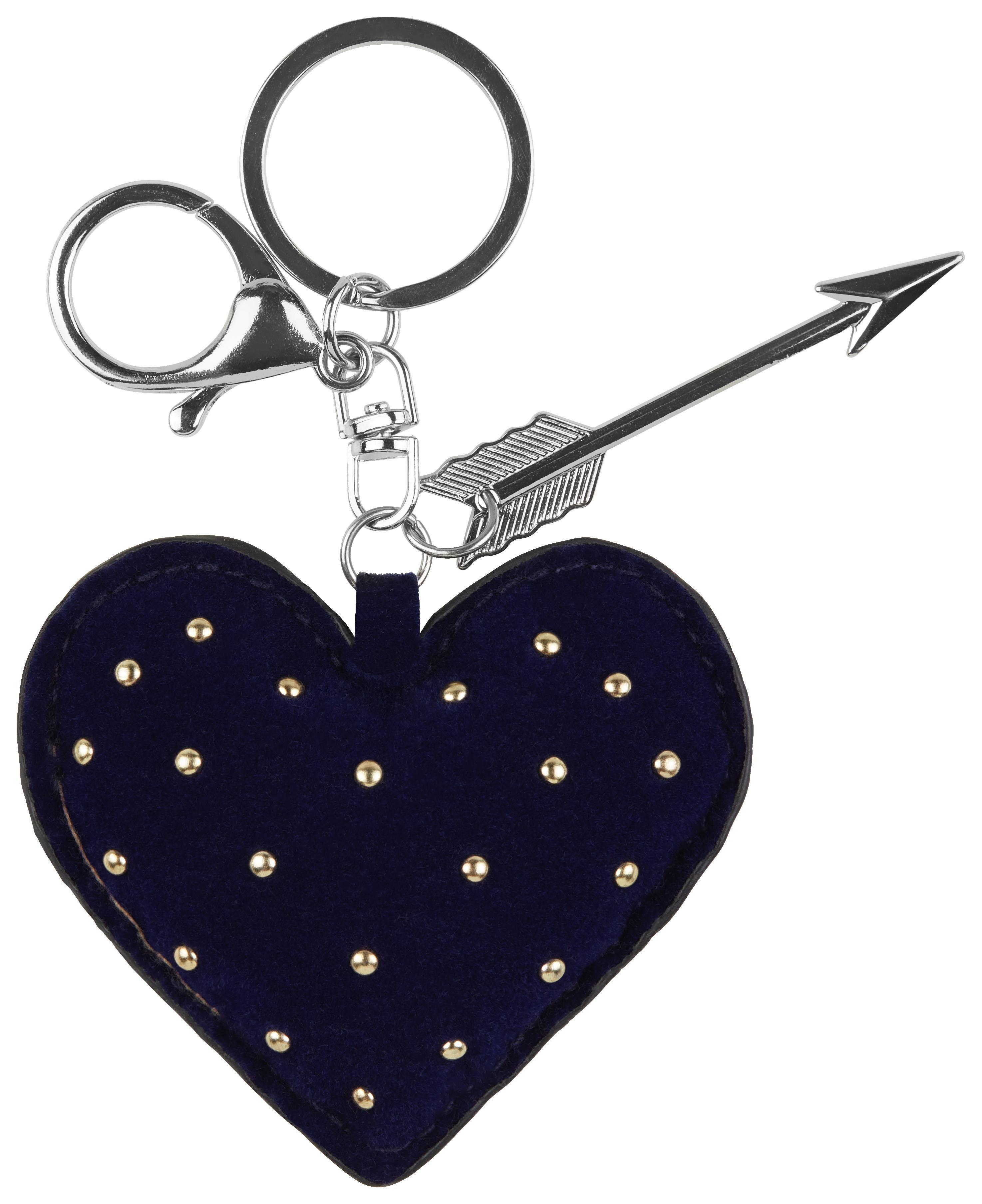 Schlüsselanhänger Velvet - Taupe/Dunkelgrün, MODERN, Leder/Textil (7,5/12cm)