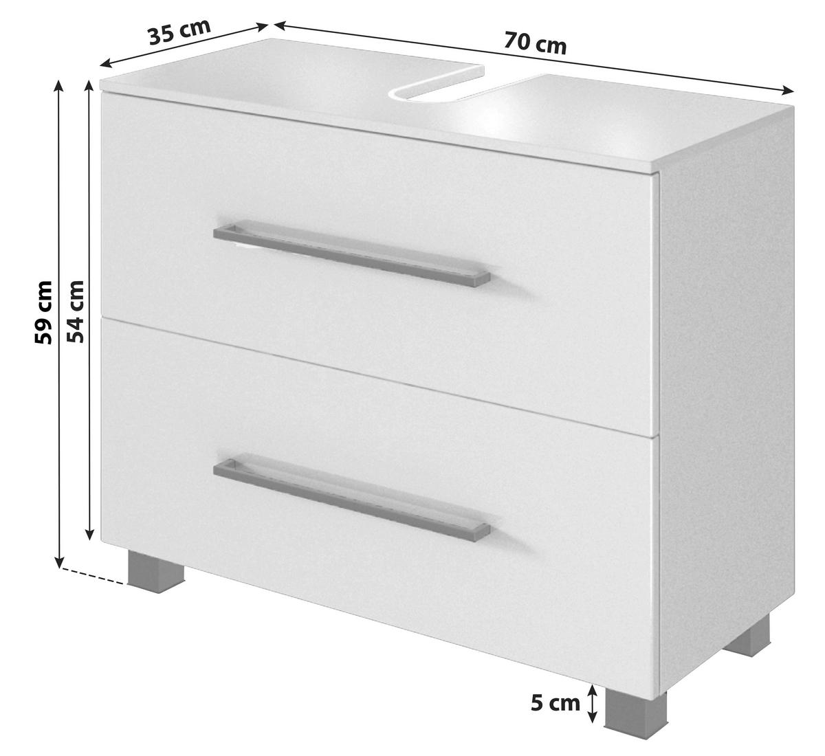 Waschbeckenunterschrank Mit Soft-Close Luzern B: 70 Cm - Schwarz/Weiß, KONVENTIONELL, Holzwerkstoff (70/54/35cm) - Held