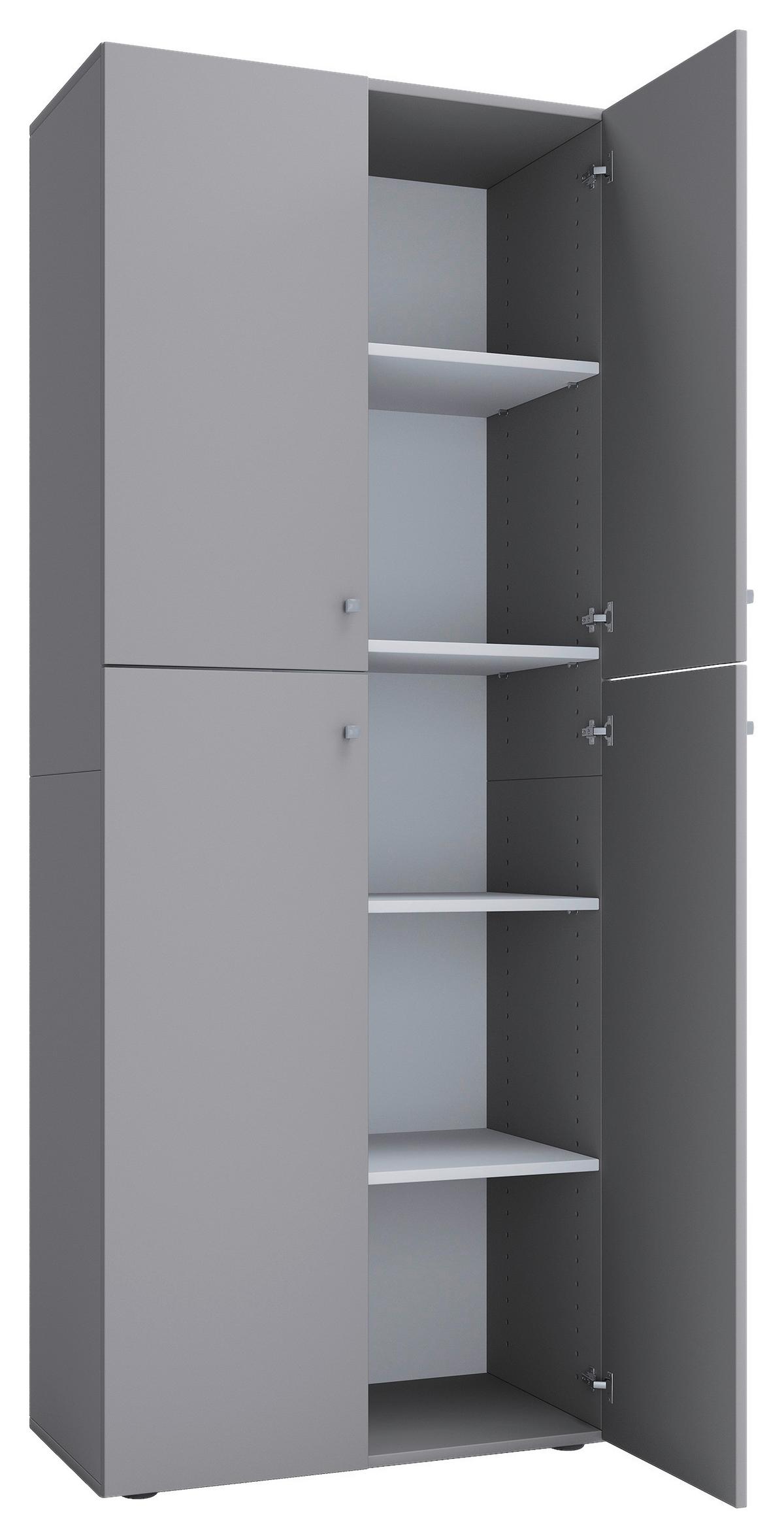 Aktenschrank Lona Grau Dekor B: 70 cm - Grau, KONVENTIONELL, Holzwerkstoff (70/182/37cm) - MID.YOU