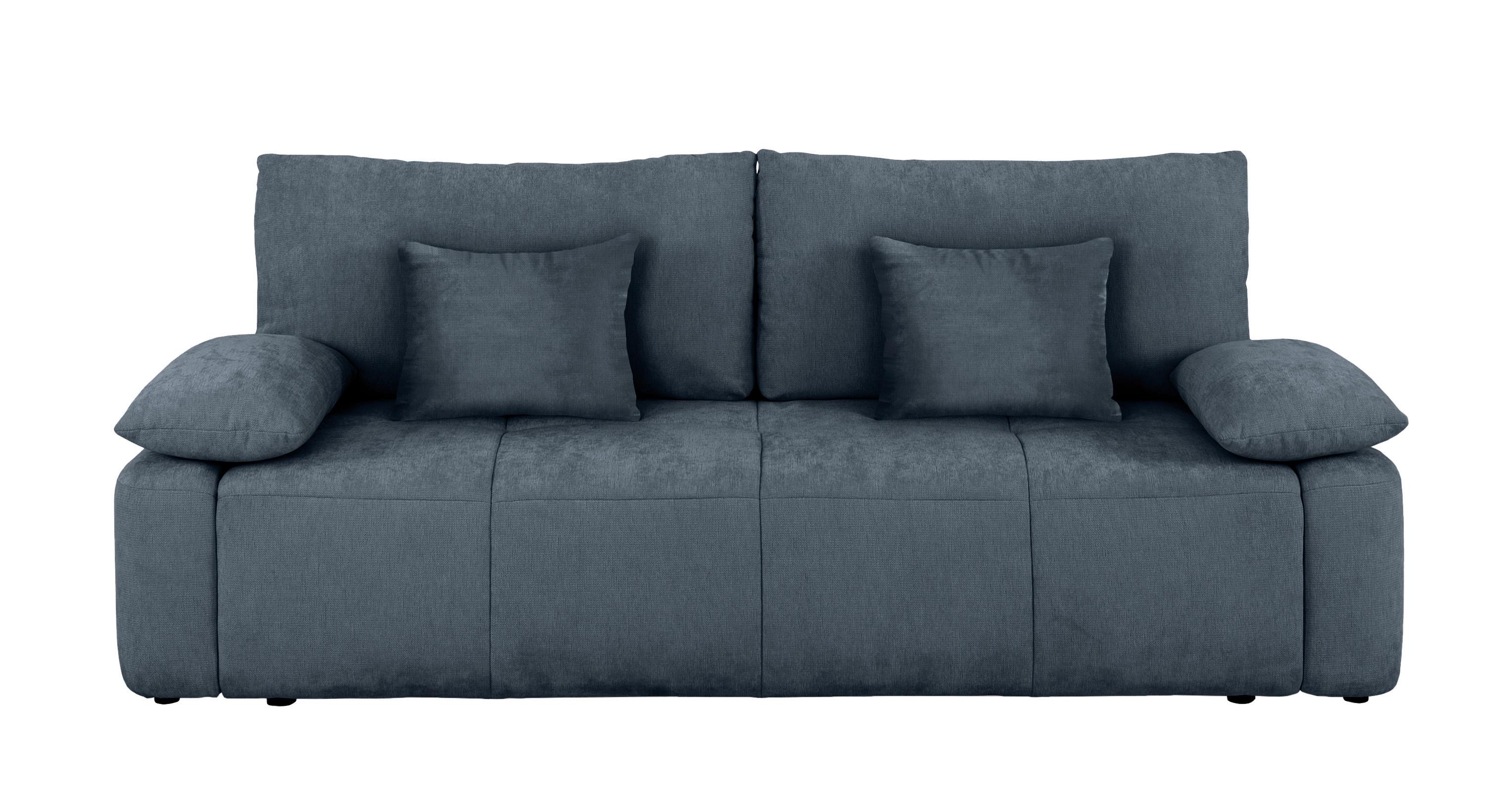 Schlafsofa Hello Lux 3dl Blau B: 240cm - Blau/Schwarz, Design, Textil (240/93/108cm) - MID.YOU
