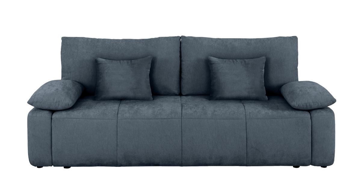Schlafsofa Hello Lux 3Dl Blau B: 240cm - Blau/Schwarz, Design, Textil (240/93/108cm) - MID.YOU