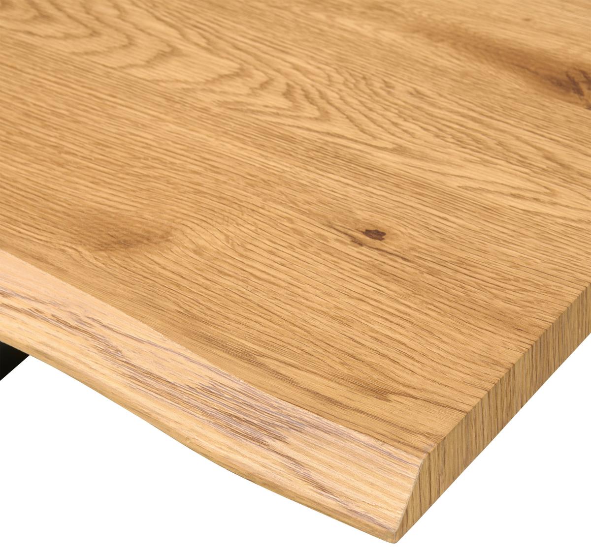 Étkezőasztal Pim 180 - tölgyfa színű/fekete, Modern, faalapú anyag/fém (180/76/90cm) - MID.YOU