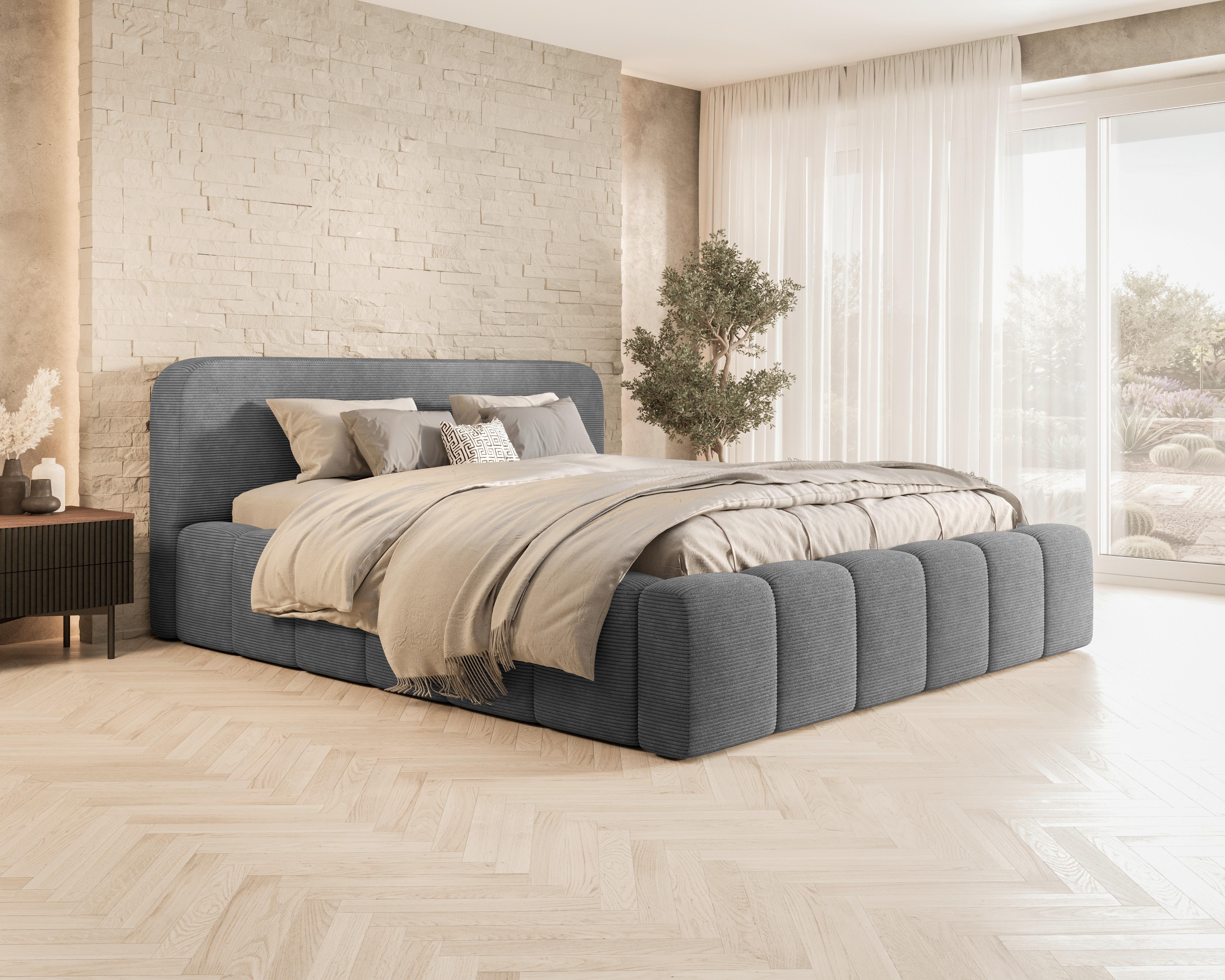 Polsterbett Deli 180 Anthrazit LF: 180x200cm - Anthrazit/Schwarz, MODERN, Textil/Metall (180/200cm) - MID.YOU