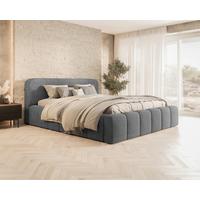 Polsterbett Deli 140 Anthrazit LF: 140x200cm - Anthrazit/Schwarz, MODERN, Textil/Metall (140/200cm) - MID.YOU
