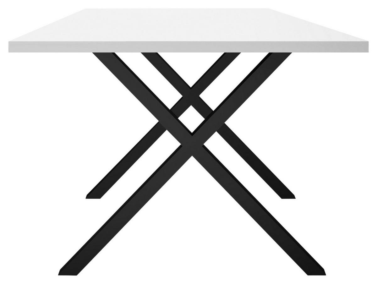 Esstisch Alex Schwarz, Weiß - Schwarz/Weiß, MODERN, Holzwerkstoff/Metall (160/90/78cm) - Livetastic