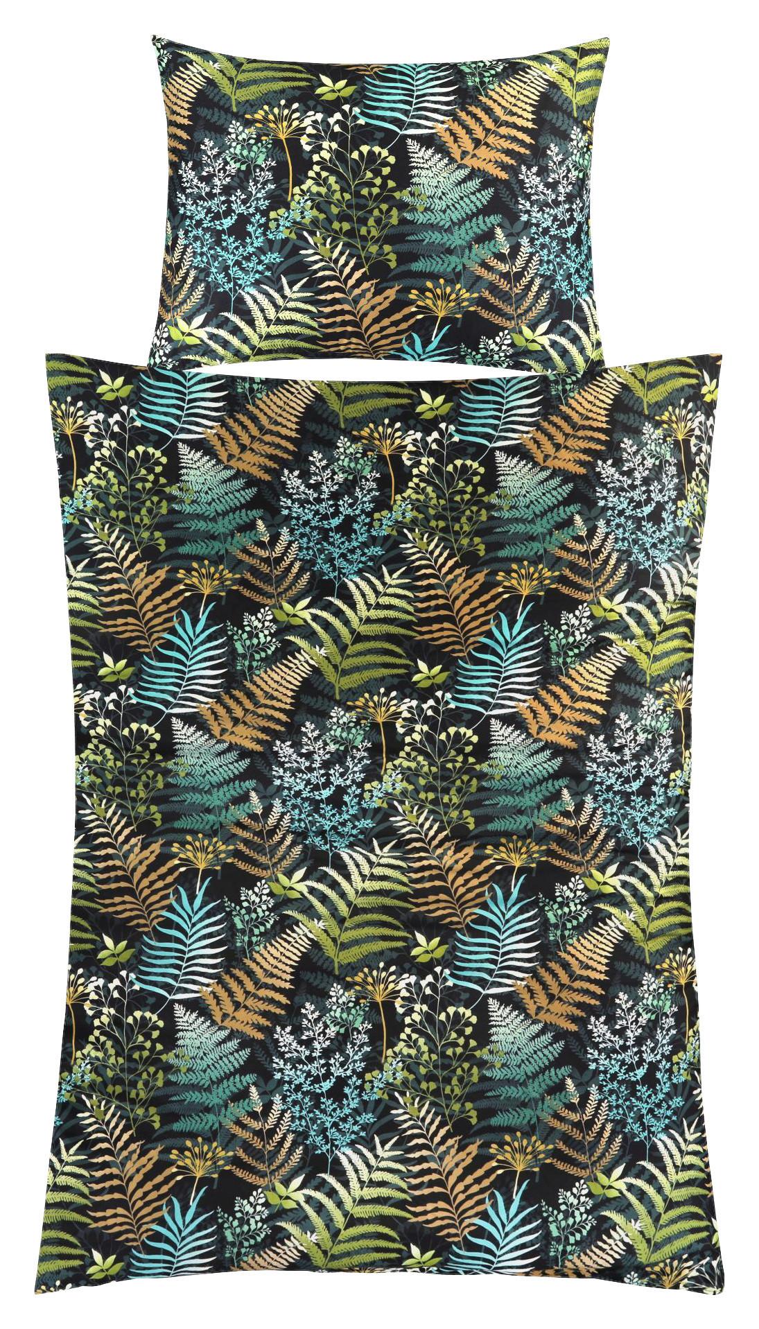 Bettwäsche Malika - Waldgrün/Hellbraun, MODERN, Textil - Luca Bessoni