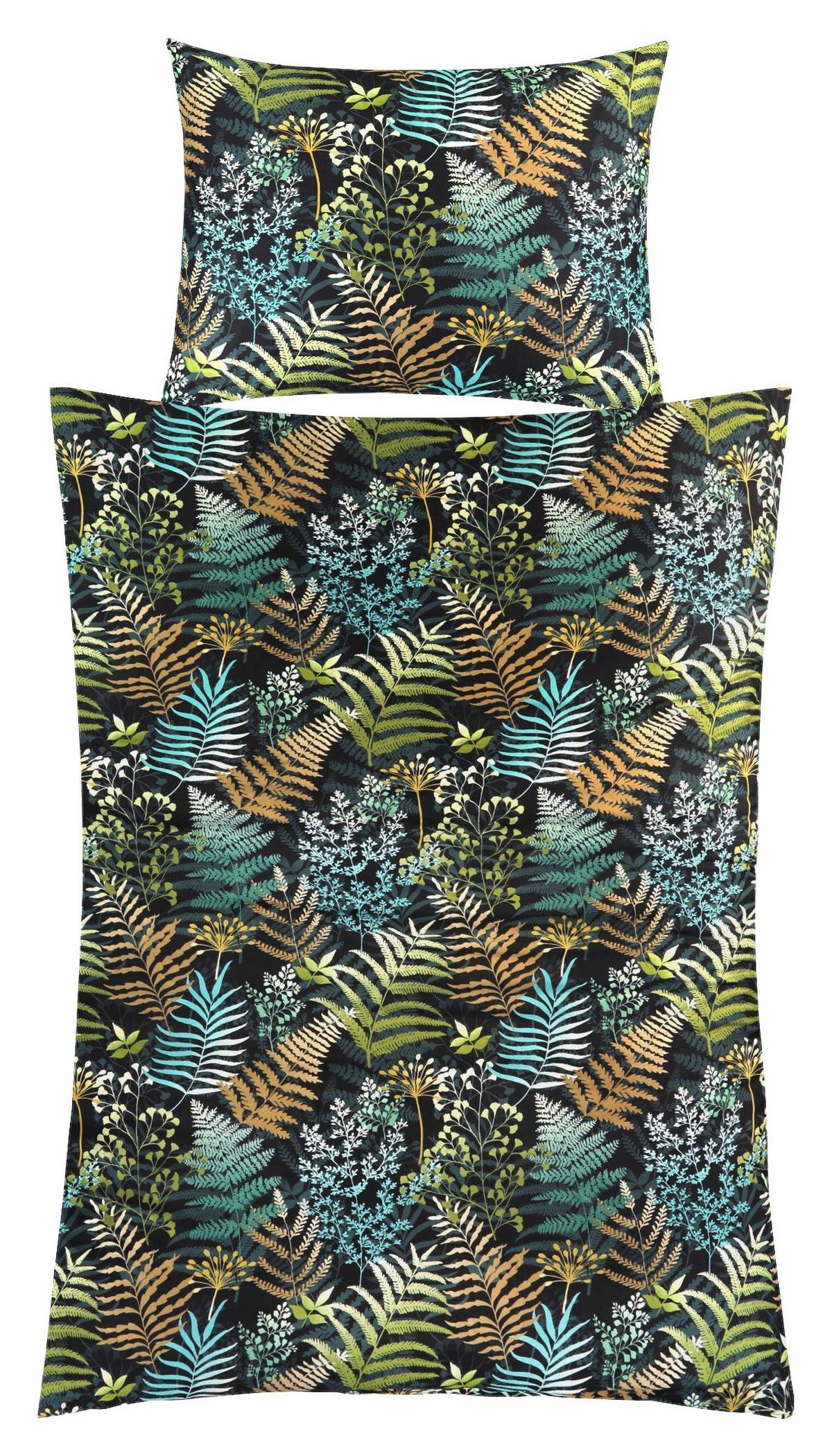 Bettwäsche Malika - Waldgrün/Hellbraun, MODERN, Textil - Luca Bessoni