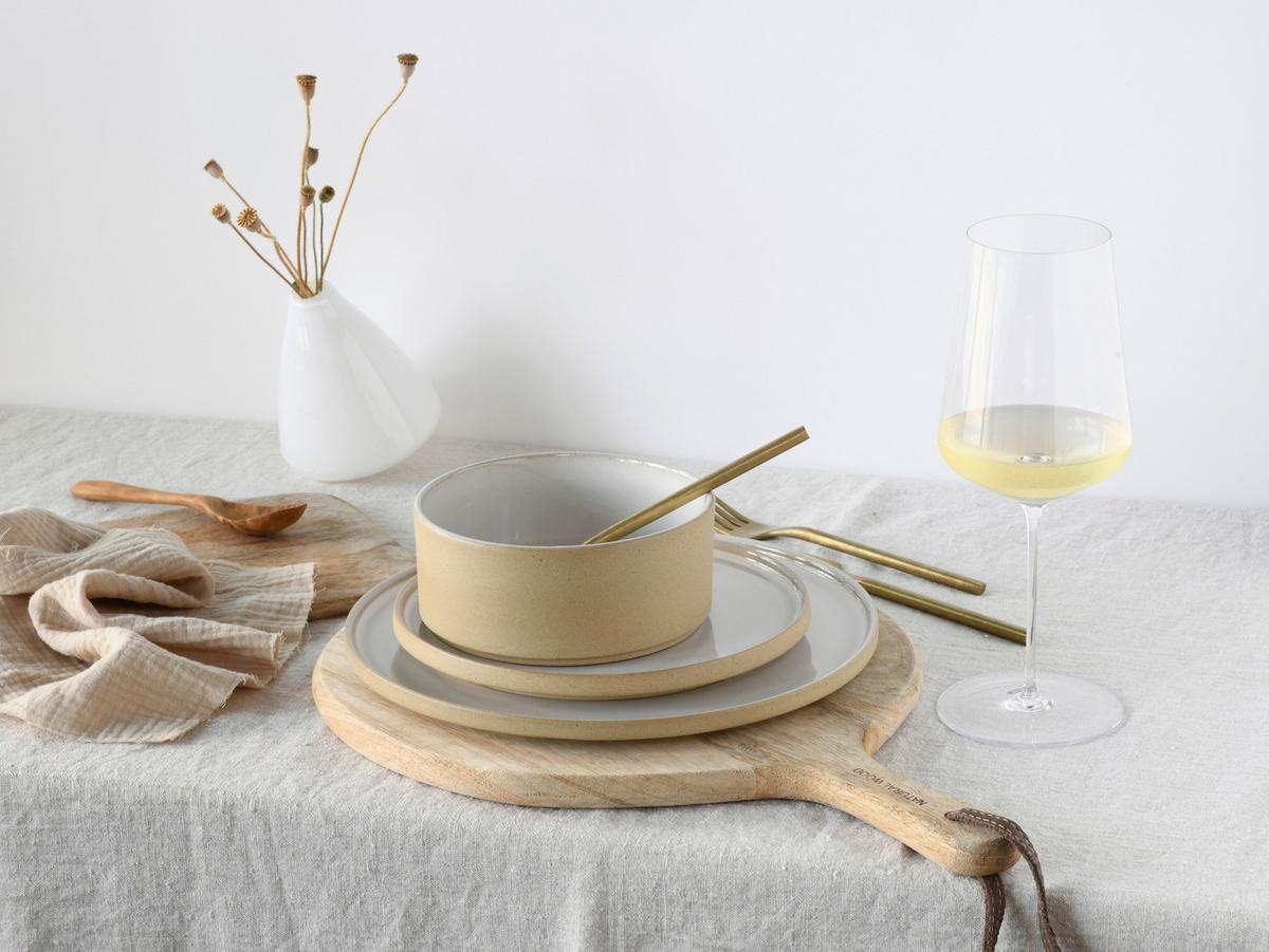 Kombinovaná souprava FUTURO WHITE SAND, 8-dílná - bílá/pískové barvy, Trend, keramika - Creatable
