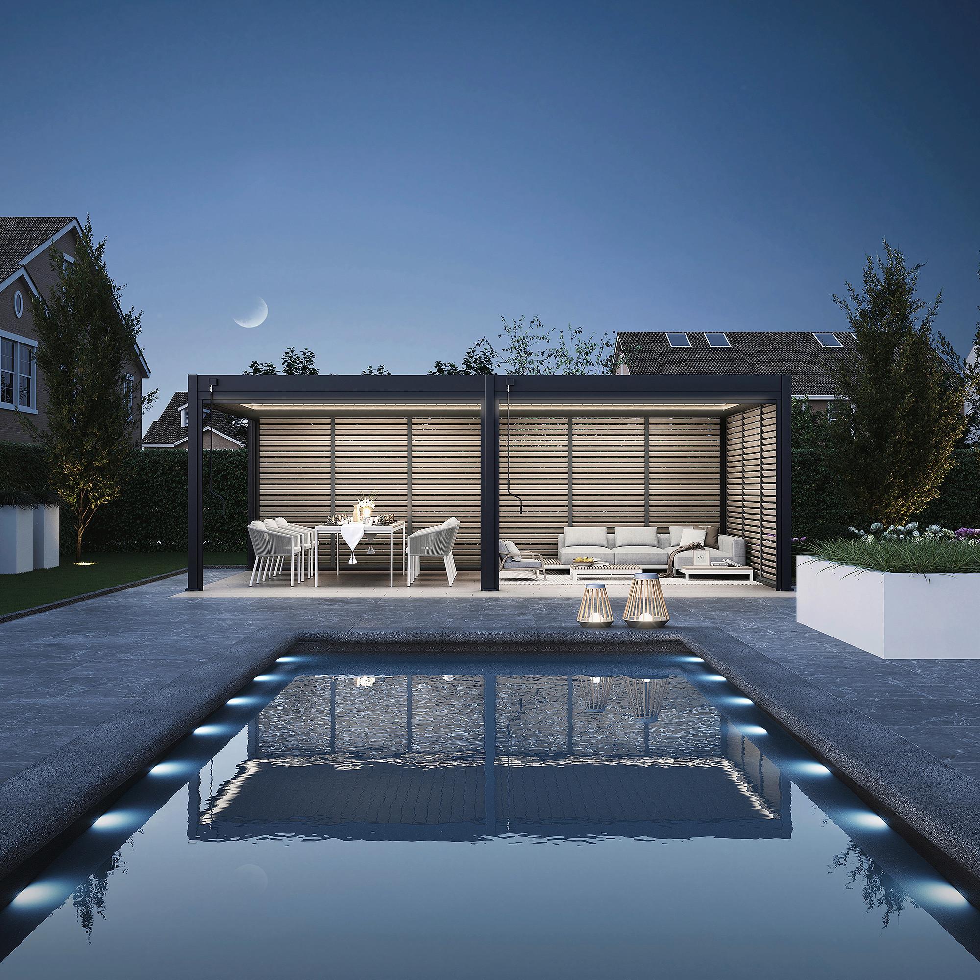 Pergola-Seitenteil 93x235x10cm Wetterfest - Naturfarben, Basics, Metall (93/235/10cm) - WEIDE