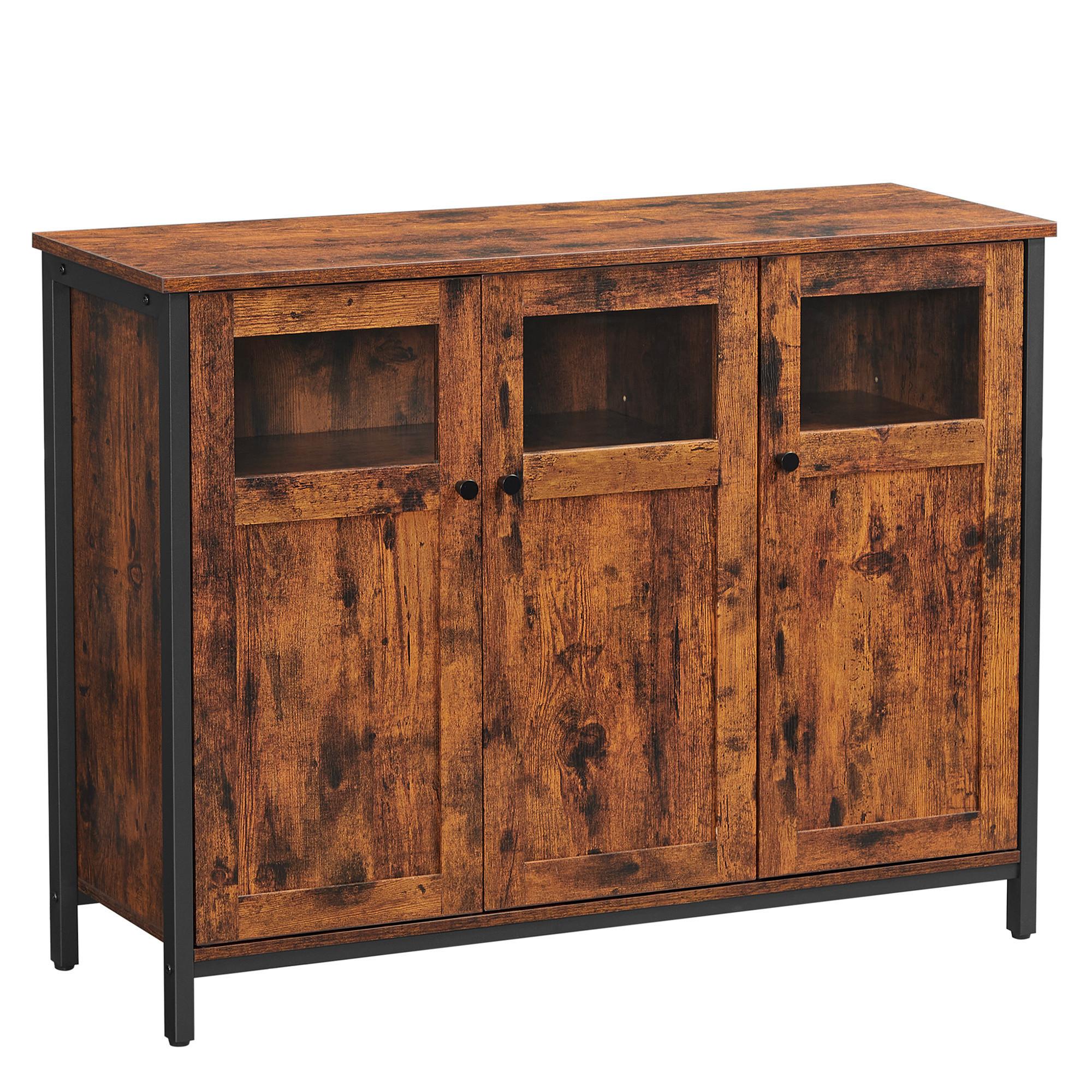 Sideboard Schwarz, Dunkelbraun B: 100 cm - Dunkelbraun/Schwarz, Trend, Holzwerkstoff (100/75/35cm) - MID.YOU