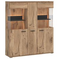 Kommode Pardoo Eichefarben/anthrazit B: 115cm - Eichefarben/Anthrazit, Trend, Glas/Holzwerkstoff (115/133,7/37cm)