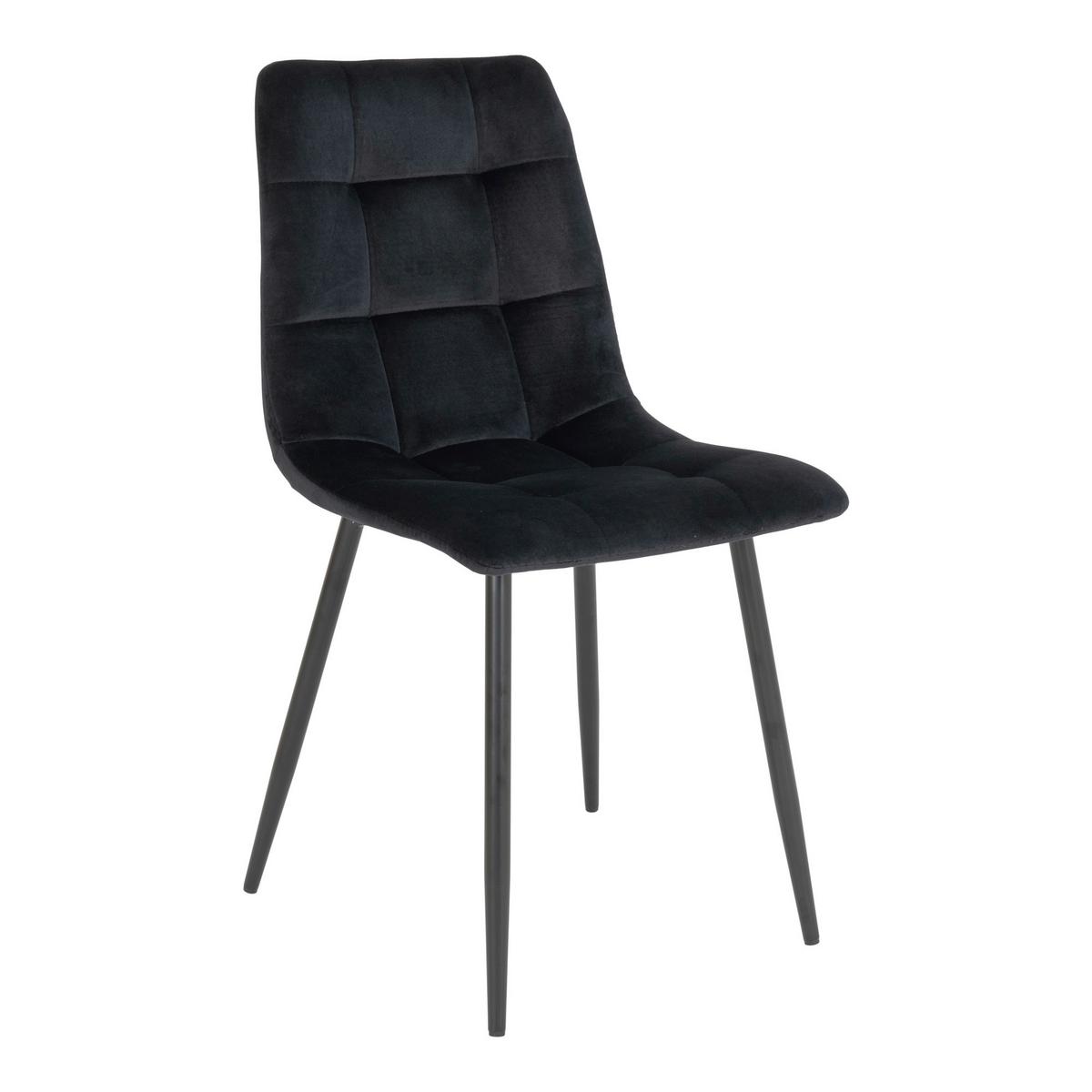 Stuhl-Set Middelfart Schwarz B: 44 cm - Schwarz, MODERN, Textil/Metall (44/86/55cm) - MID.YOU