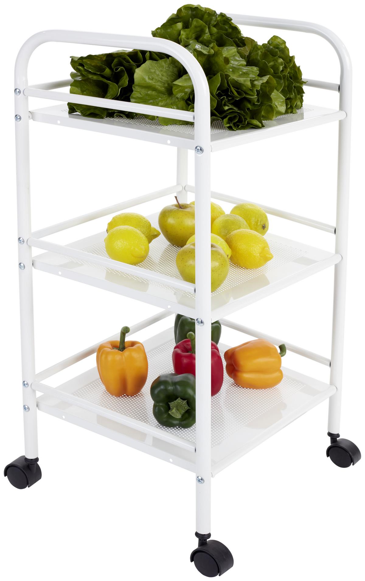 UNIVERZÁLNÍ VOZÍK RIMINI 2 - bílá, Moderní, kov/plast (41/75/32cm)