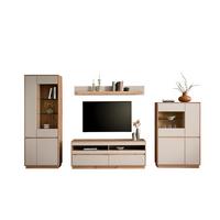Wohnwand Sonora Eiche Artisan B: 342cm - Kaschmir/Eiche Artisan, Design, Glas/Holzwerkstoff (342/205/40cm) - MID.YOU