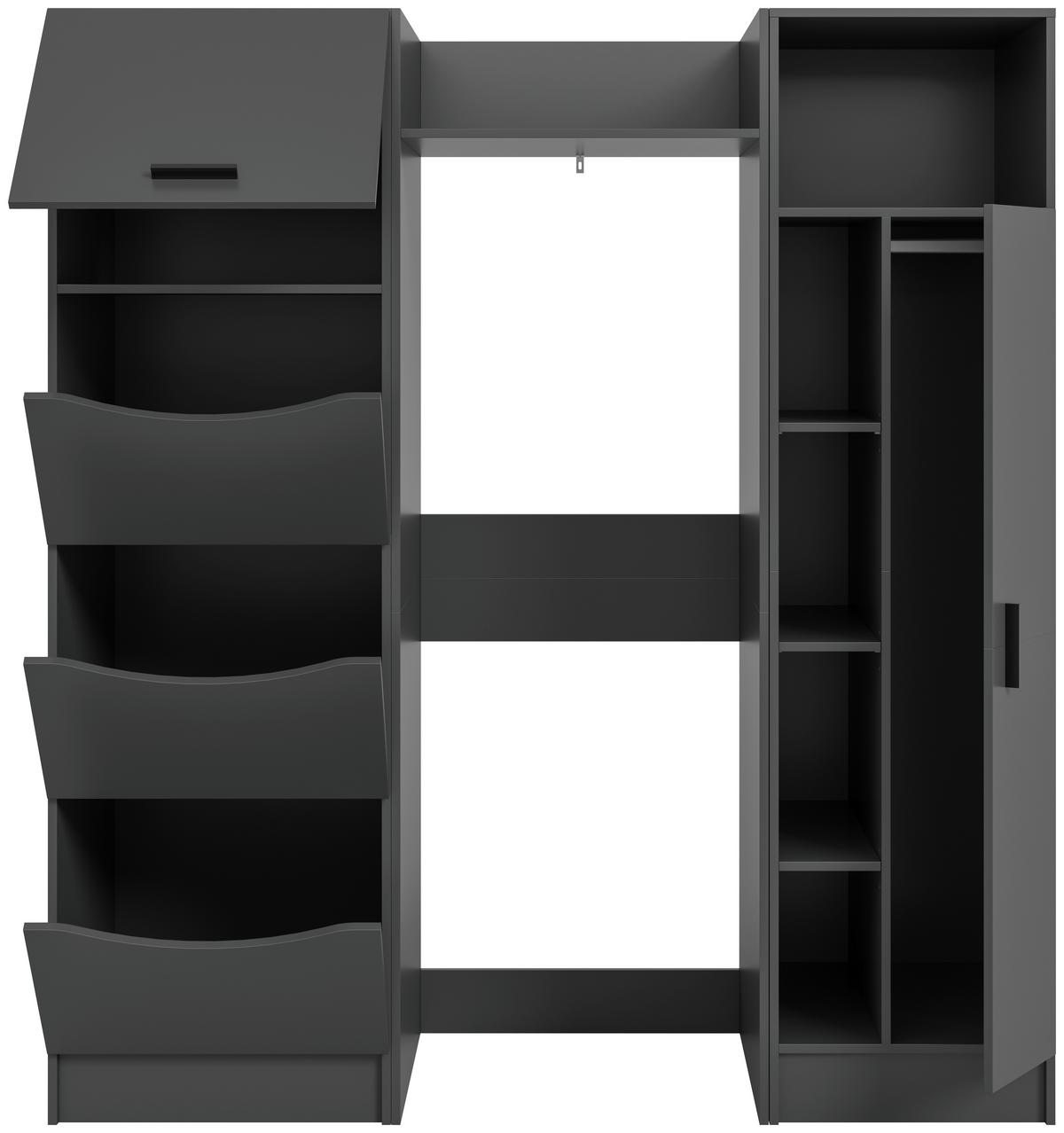 Hauswirtschaftsraum Free Anthrazit B: 176cm - Anthrazit, Basics, Holzwerkstoff (176/195/68cm) - MID.YOU