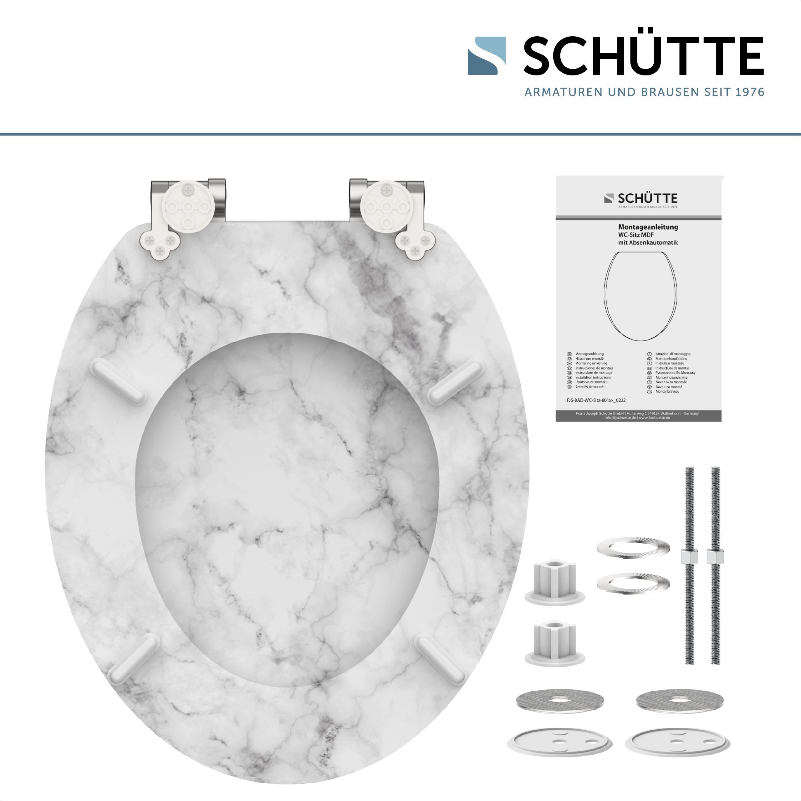 WC-Sitze Grau/Weiß B: 43,5 cm - Weiß/Grau, Design, Holzwerkstoff (43,5/5,5/37,5cm) - Schütte