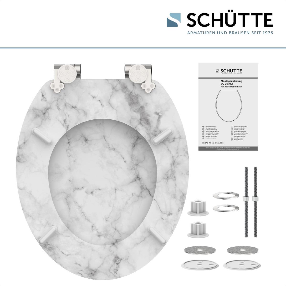 Wc-sitze Grau/weiß B: 43,5 Cm - Weiß/Grau, Design, Holzwerkstoff (43,5/5,5/37,5cm) - Schütte