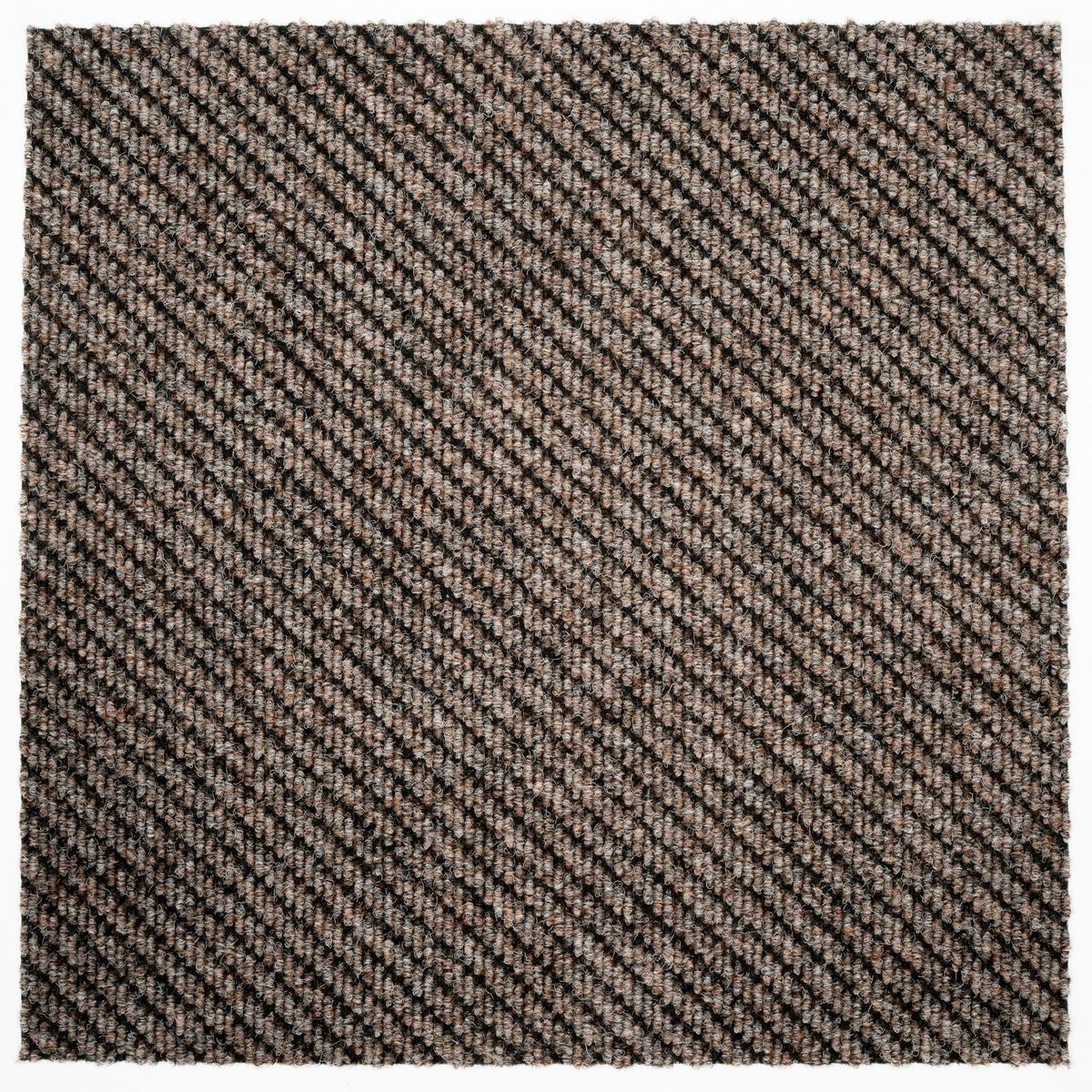 Teppichfliese Beige Centaur 50x50 cm Florhöhe 4 mm - Hellbraun/Schwarz, Basics, Textil (50/50cm)